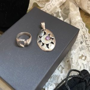 Mexican Sterling 925 Pendant and Ring Set